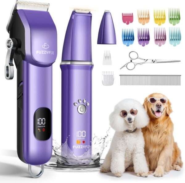 Kit de aseo profesional para perros, silencioso, inalámbrico y recargable.