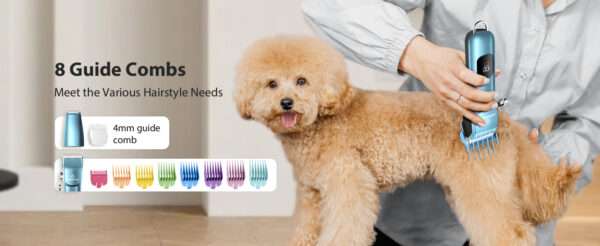 Kit de aseo profesional para perros, silencioso, inalámbrico y recargable.