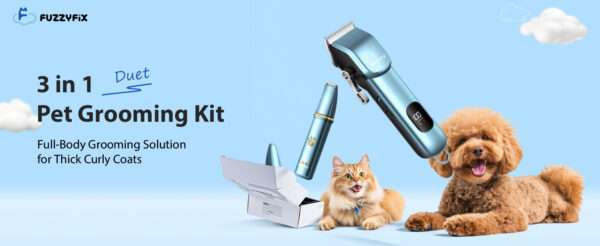 Kit de aseo profesional para perros, silencioso, inalámbrico y recargable.