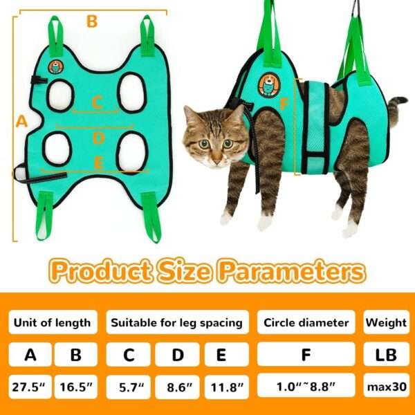 Kit de aseo para perros y gatos. Hamaca de sujeción para cortar uñas y limpiar oídos.