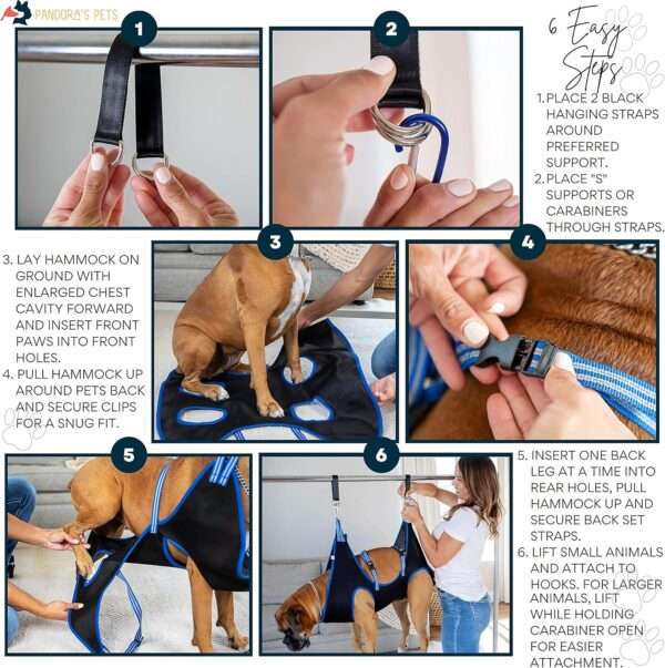 Hamaca de sujeción para perros y gatos en kit de aseo, ideal para baño y corte de uñas sin estrés.