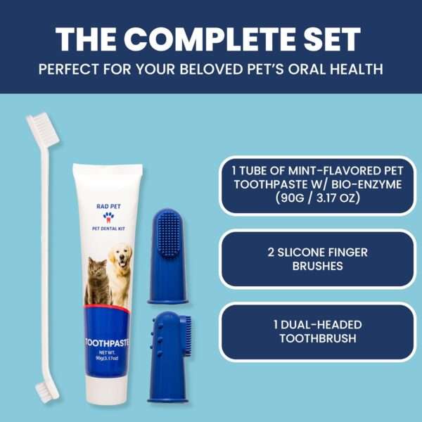 Kit de higiene dental para perros y gatos. Incluye cepillo y pasta de dientes.