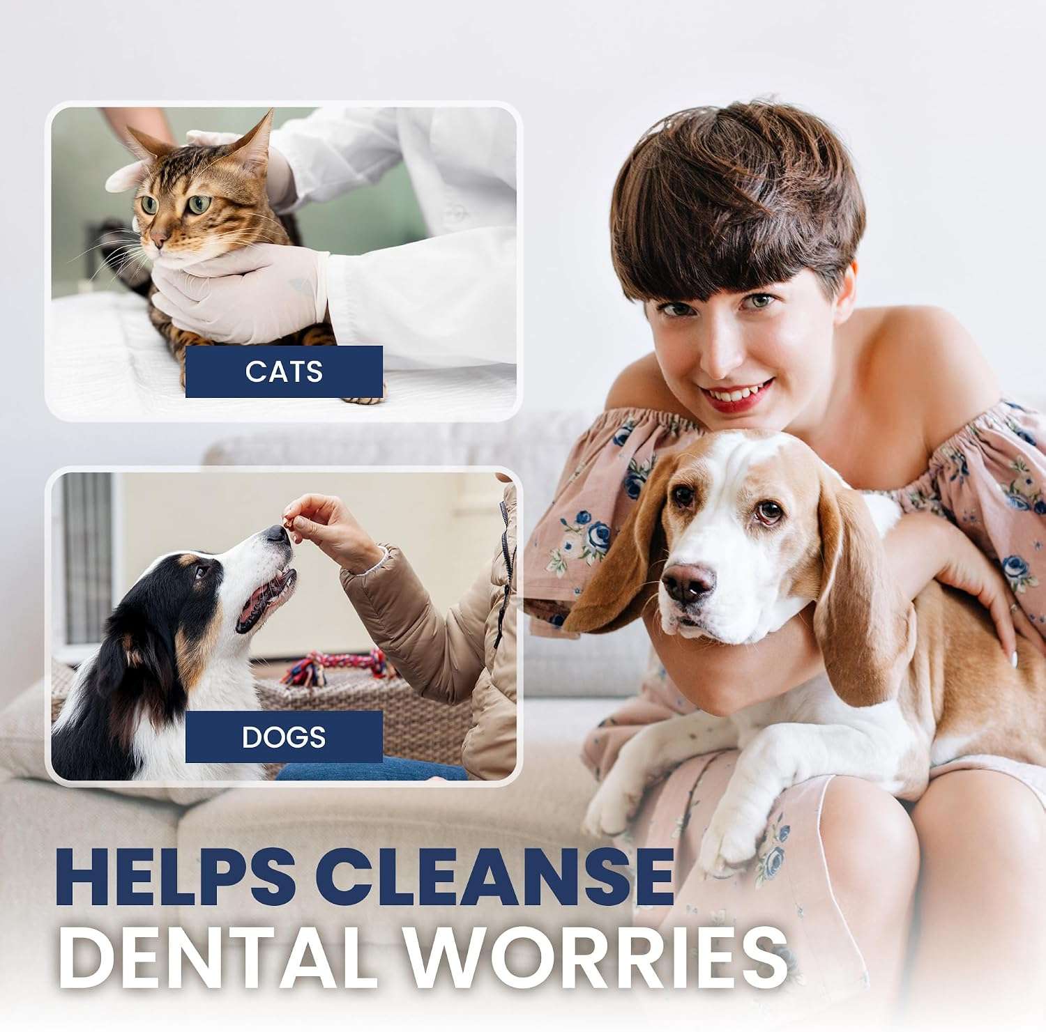 Kit de higiene dental para perros y gatos. Incluye cepillo y pasta de dientes.
