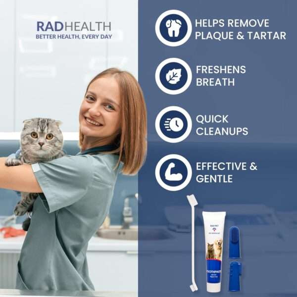 Kit de higiene dental para perros y gatos. Incluye cepillo y pasta de dientes.