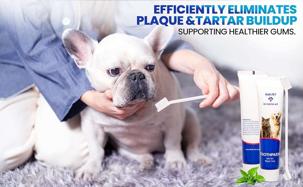 Kit de higiene dental para perros y gatos. Incluye cepillo y pasta de dientes.