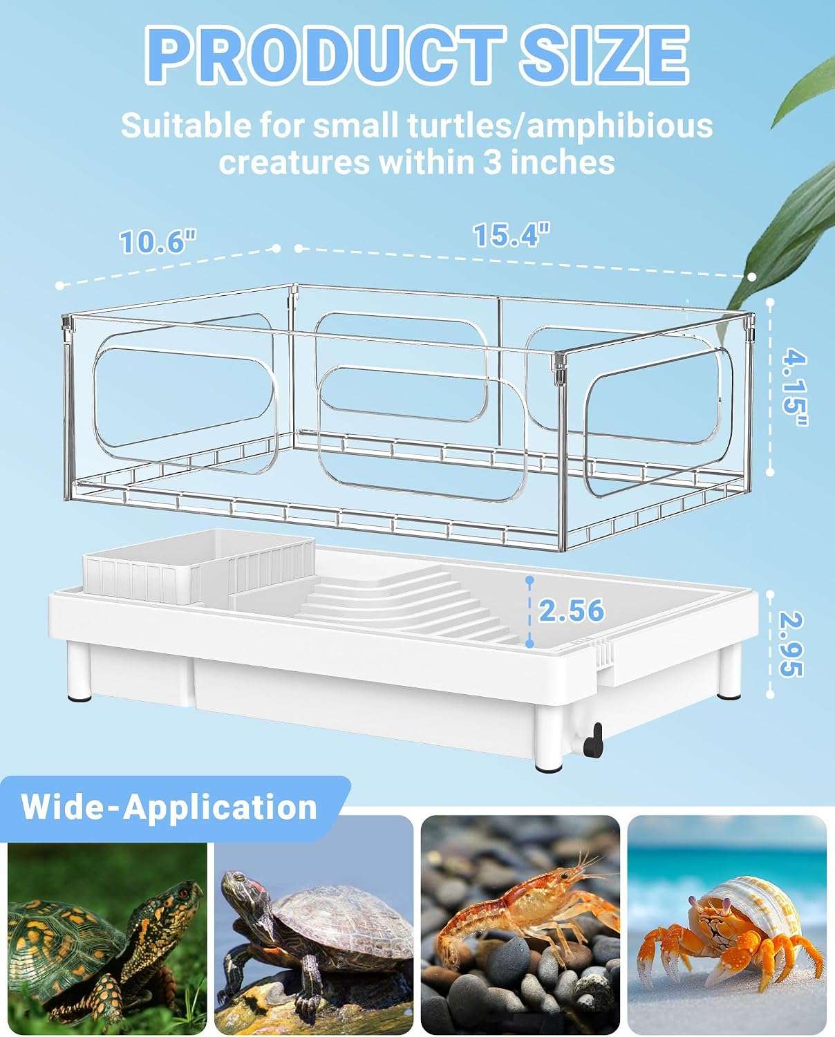Kit de Inicio para Reptiles (39x27x18 cm) | Acuario de Acrílico con Filtro y Áreas Multifuncionales - Imagen 2