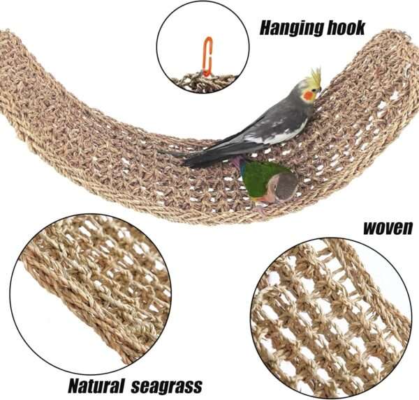 Kit de juguetes naturales de hierba marina para pájaros.
