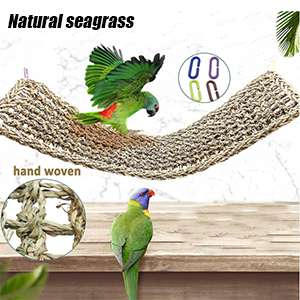 Kit de juguetes naturales de hierba marina para pájaros.