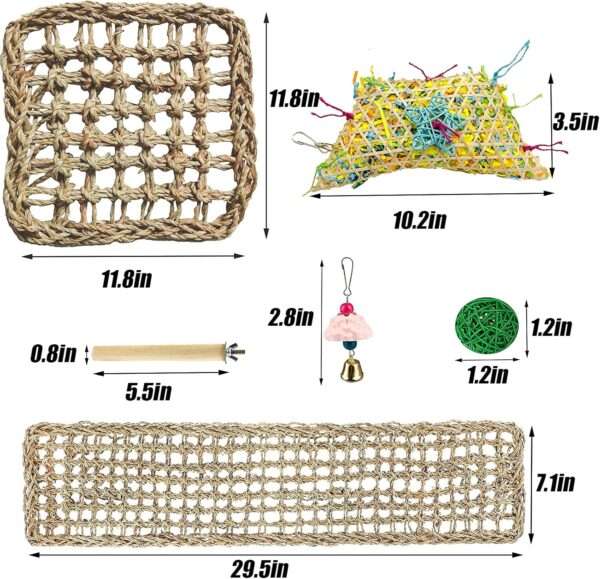 Kit de juguetes naturales de hierba marina para pájaros.