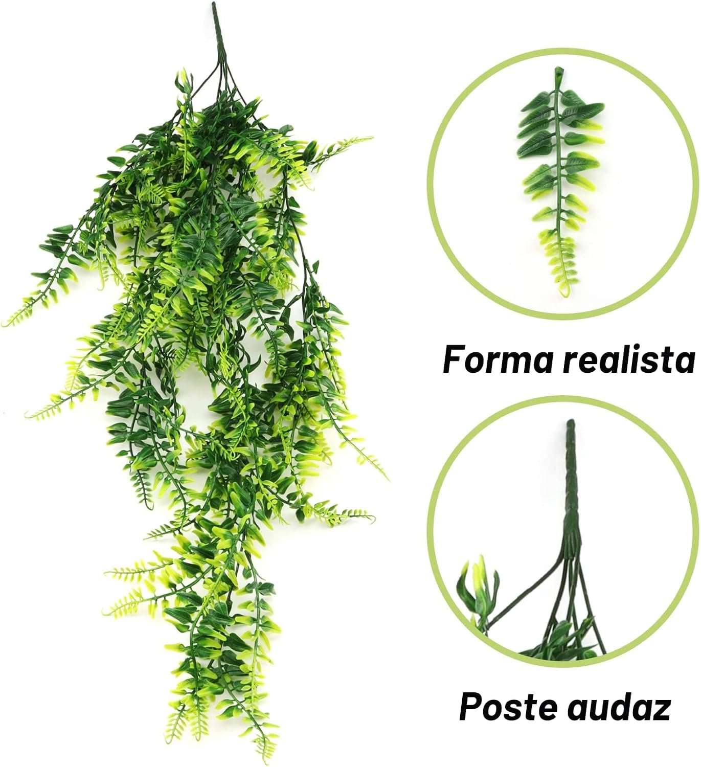 Kit de vides y hojas artificiales flexibles para terrario, con alambre interno y ventosas fuertes para reptiles.