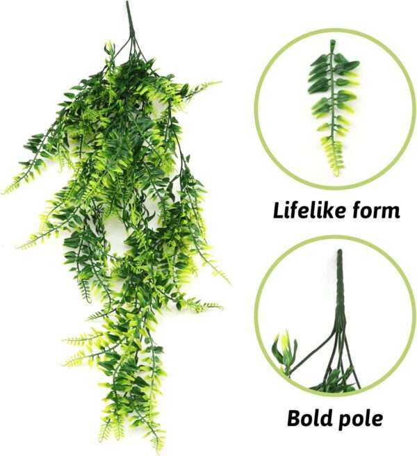 Kit de vides y hojas artificiales flexibles para terrario, con alambre interno y ventosas fuertes para reptiles.