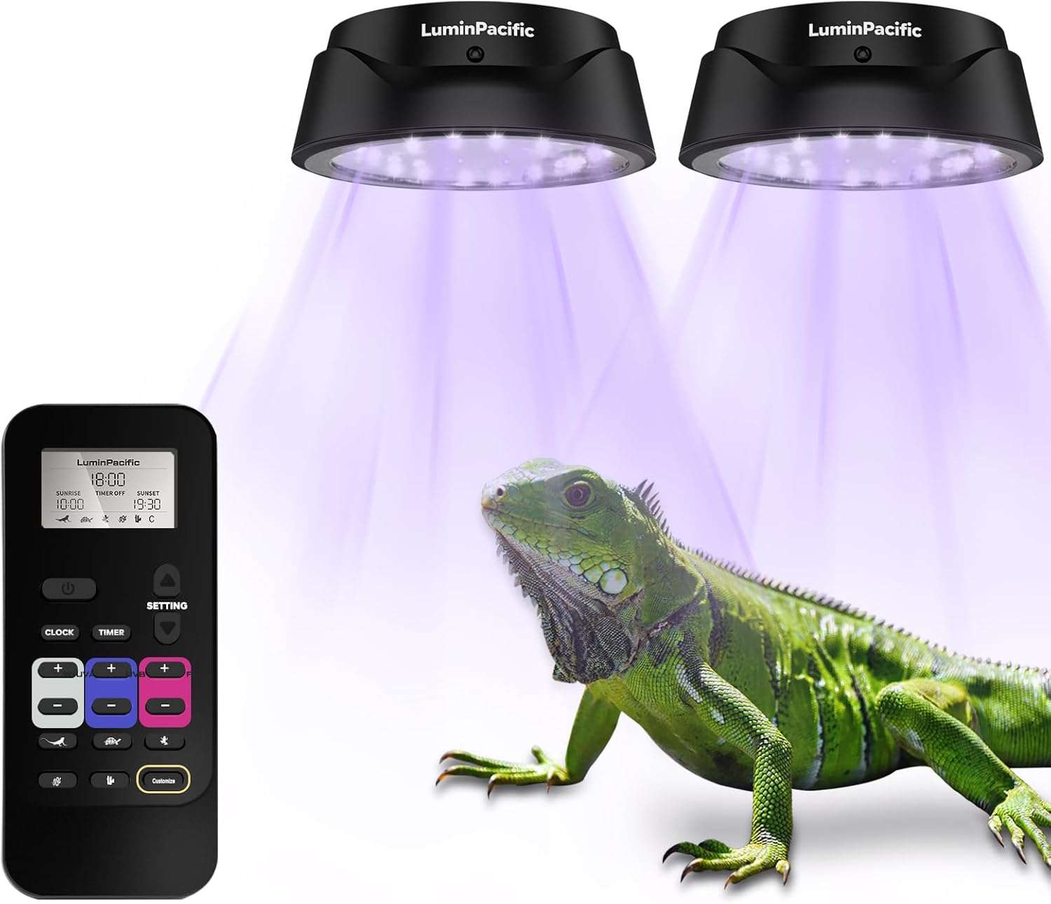 Lámpara LED UVB/UVA/FR con control remoto LCD, modos programables basados en las Zonas de Ferguson.