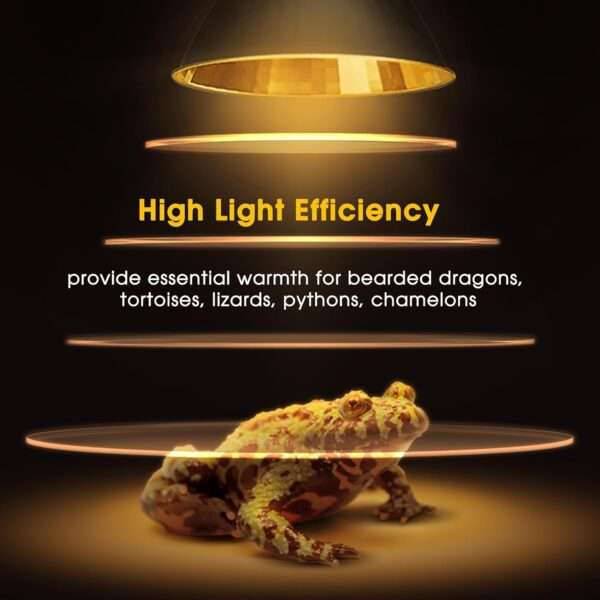 Lámpara de calor regulable (50W) para reptiles, con reflector de aluminio y luz UVA para aumentar la digestión.