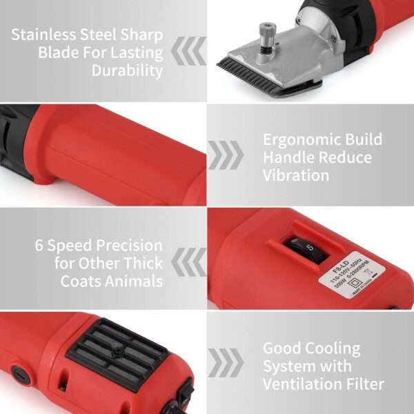 Máquina de esquilmado profesional de 500 W para caballos y ganado.