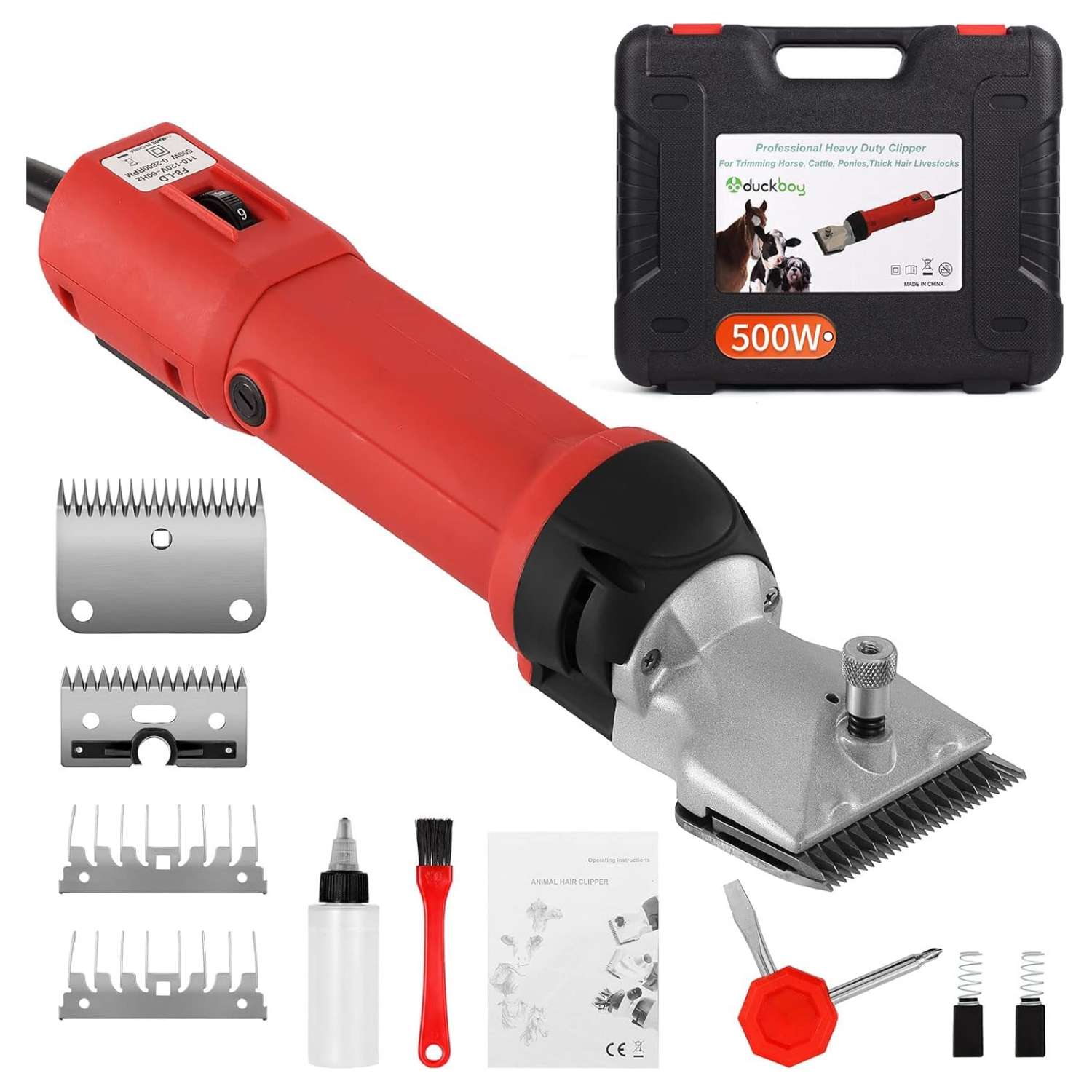 Máquina de esquilmado profesional de 500 W para caballos y ganado.
