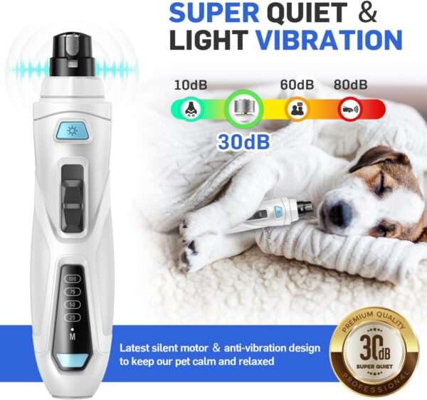 Kit de uñas 2 en 1 para perros y gatos, con molinillo eléctrico y cortaúñas.