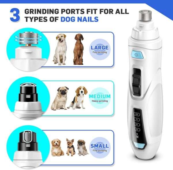 Kit de uñas 2 en 1 para perros y gatos, con molinillo eléctrico y cortaúñas.