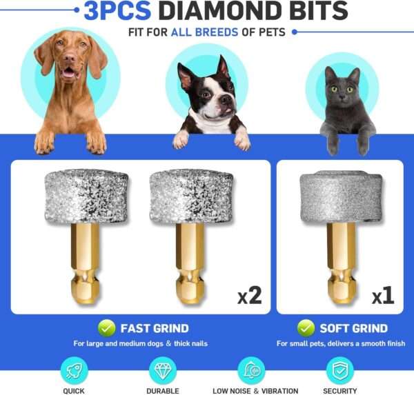 Kit de uñas 2 en 1 para perros y gatos, con molinillo eléctrico y cortaúñas.