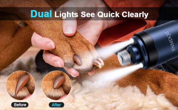 Kit de uñas 2 en 1 para perros y gatos, con molinillo eléctrico y cortaúñas.