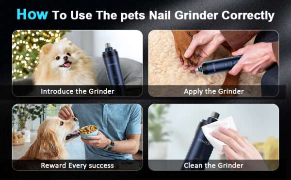 Kit de uñas 2 en 1 para perros y gatos, con molinillo eléctrico y cortaúñas.