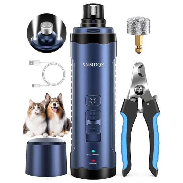 Kit de uñas 2 en 1 para perros y gatos, con molinillo eléctrico y cortaúñas.