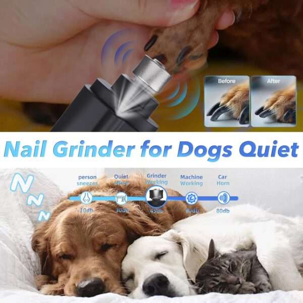 Molinillo de uñas eléctrico 2 en 1 para perros y gatos.