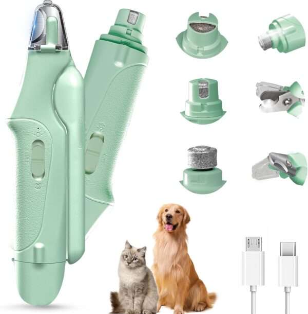 Molinillo de uñas eléctrico 2 en 1 para perros y gatos.