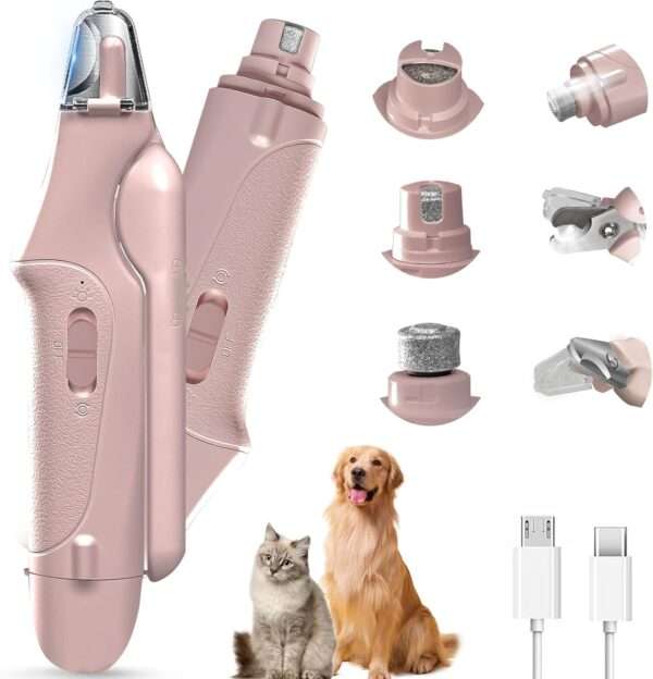 Molinillo de uñas eléctrico 2 en 1 para perros y gatos.