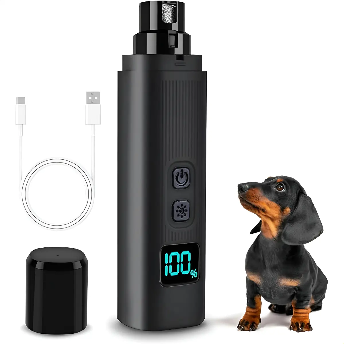 Molinillo de uñas eléctrico para perros y gatos, inalámbrico y silencioso.
