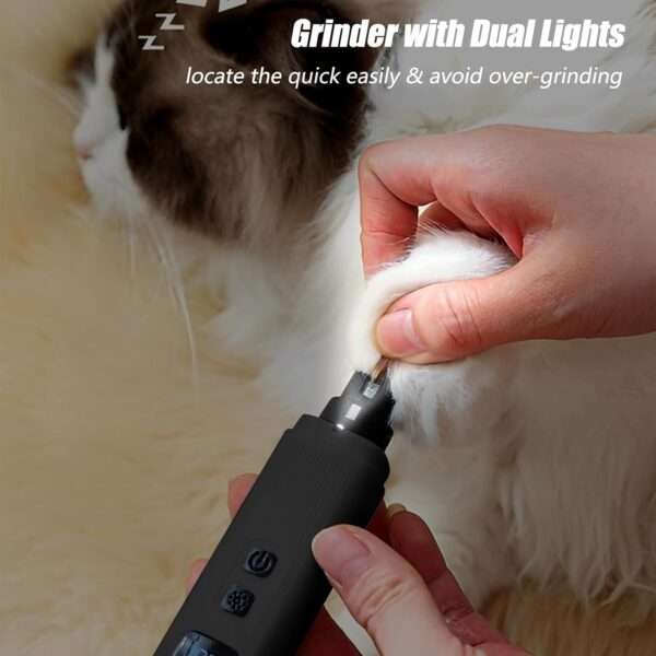 Molinillo de uñas eléctrico para perros y gatos, inalámbrico y silencioso.