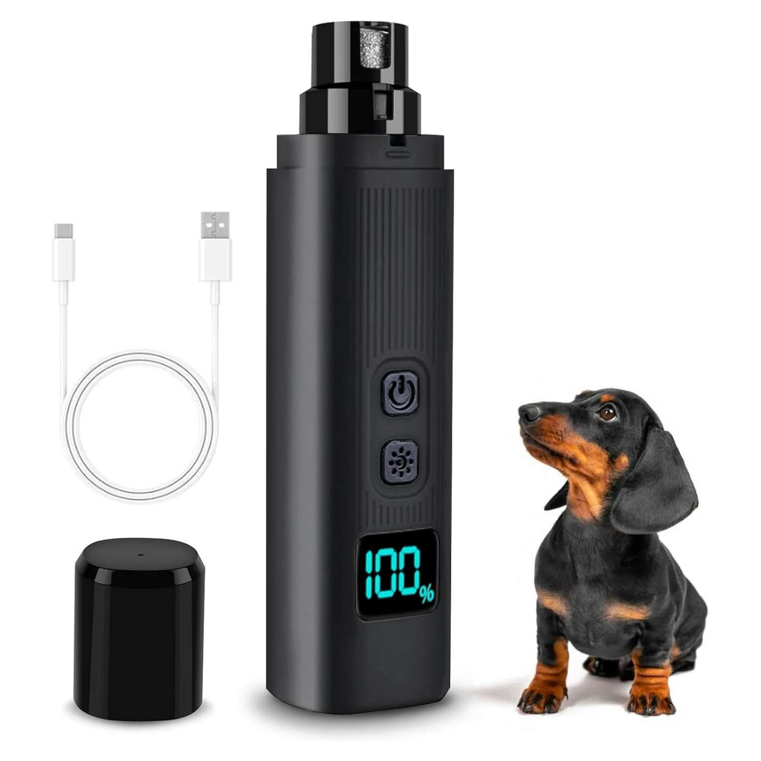 Molinillo de uñas eléctrico para perros y gatos, inalámbrico y silencioso.