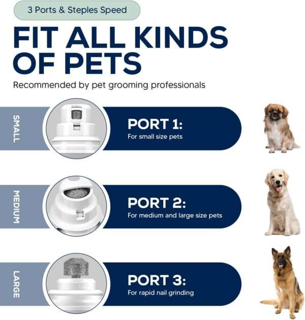 Molinillo de uñas eléctrico para perros y gatos, inalámbrico y silencioso.