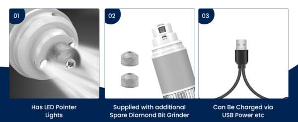 Molinillo de uñas eléctrico para perros y gatos, inalámbrico y silencioso.