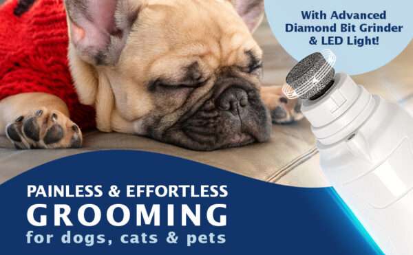 Molinillo de uñas eléctrico para perros y gatos, profesional y recargable.