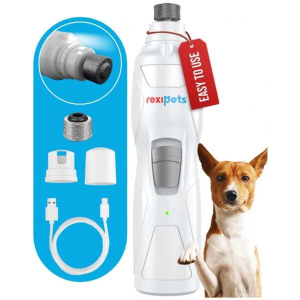 Molinillo de uñas eléctrico para perros y gatos, profesional y recargable.
