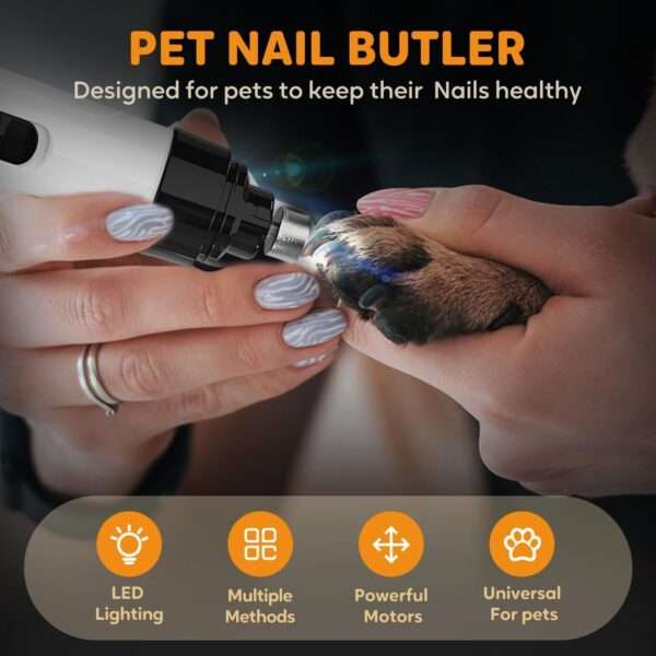 Molinillo de uñas eléctrico para perros y gatos, recargable.