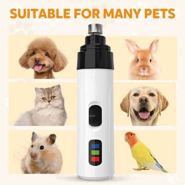 Molinillo de uñas eléctrico para perros y gatos, recargable.