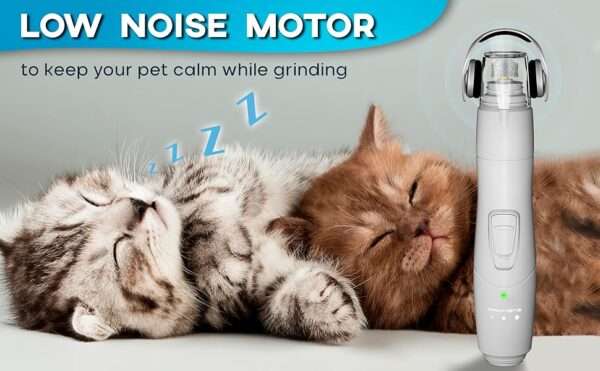 Molinillo de uñas eléctrico para perros y gatos, con luz LED.