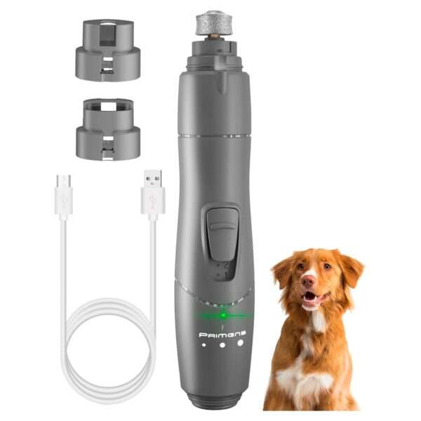 Molinillo de uñas eléctrico para perros y gatos, con luz LED.