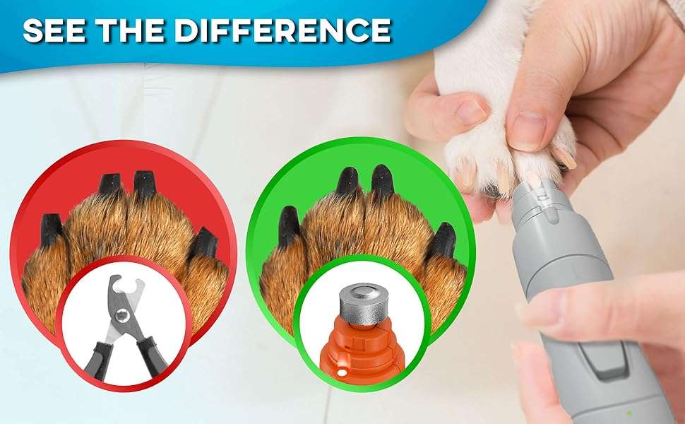 Molinillo de uñas eléctrico para perros y gatos, con luz LED.