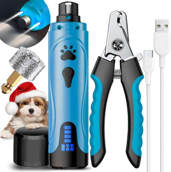 Molinillo de uñas eléctrico para perros, inalámbrico y recargable.