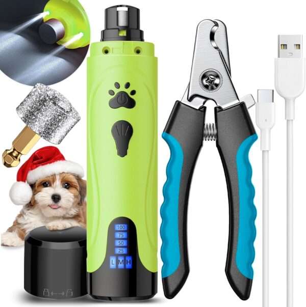 Molinillo de uñas eléctrico para perros, inalámbrico y recargable.