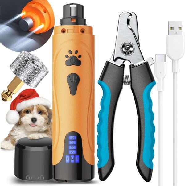 Molinillo de uñas eléctrico para perros, inalámbrico y recargable.