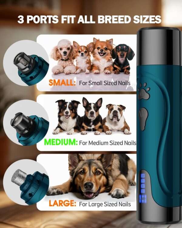 Molinillo de uñas eléctrico para perros, inalámbrico y recargable.