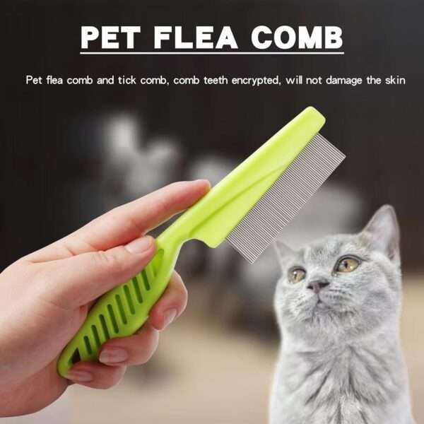 Kit de peines para perros y gatos. Incluye peine antipulgas y peine de dientes finos.