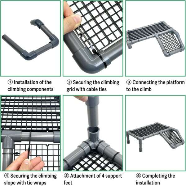 Plataforma flotante de PVC para tortugas, con rampa antideslizante y cuatro ventosas para un soporte firme.