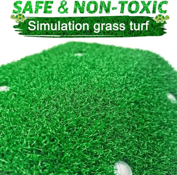 Plataforma de acrílico para tortugas, con rampa de césped artificial antideslizante y 4 ventosas de sujeción.