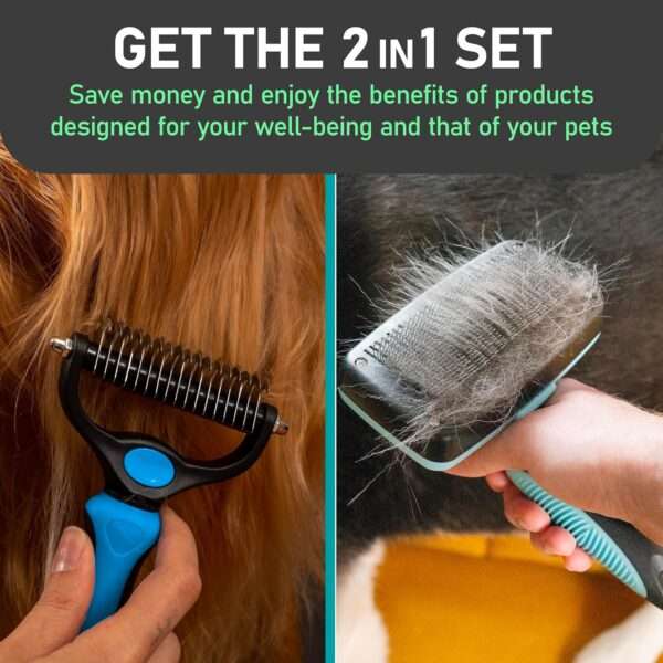 Rastrillo y cepillo para perros y gatos. Elimina nudos, enredos y pelo muerto.