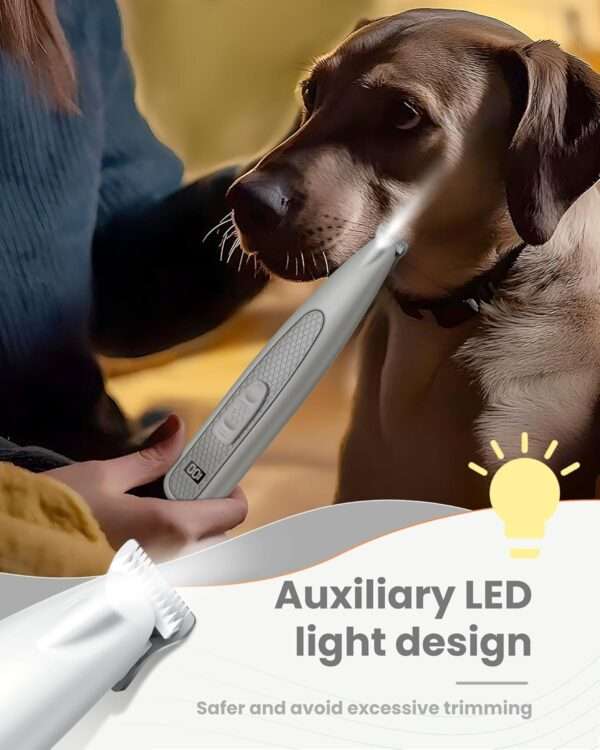 Recortadora de patas para perros con luz LED.