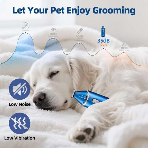 Recortadora de patas para perros, silenciosa, recargable y con luz LED.